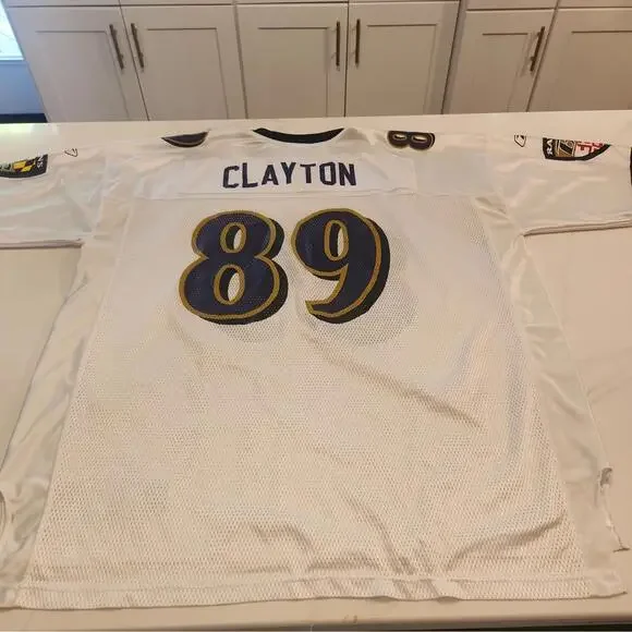 VTG REEBOK NFL EQUIPMENT Baltimore Ravens Clayton #89 JERSEY SIZE 2 XL - Picture 10 of 14
